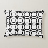 白と黒のリングや輪 アクセントクッション (裏面)