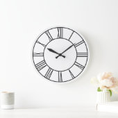 白と黒のリングや輪 ラージ壁時計 (ホーム)
