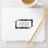 白と黒のレースのウェディングラベル ラベル (インサイチュ)