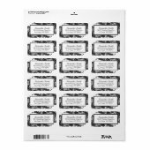 白と黒のレースのウェディングラベル ラベル (フルシート)