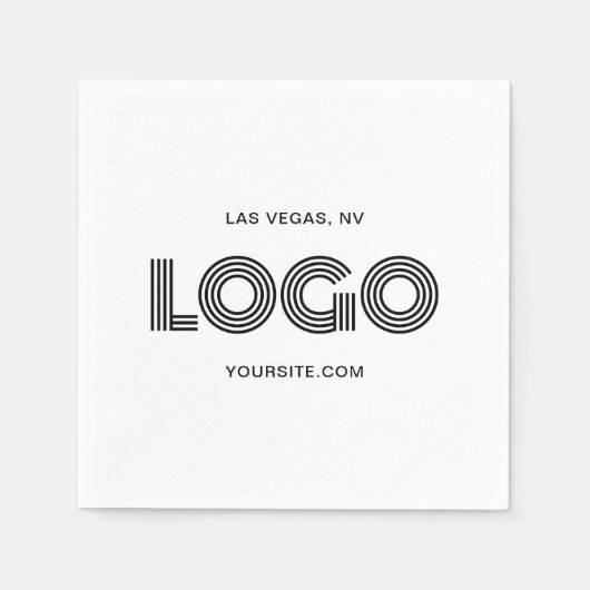 白と黒のロモダンゴ スタンダードカクテルナプキン (正面)