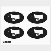 白と黒のロードアイランド 楕円形シール (シート)