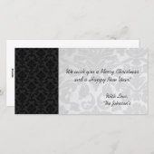 白と黒のヴィンテージのクリスマスフォトカード シーズンカード (正面/裏面)