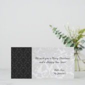 白と黒のヴィンテージのクリスマスフォトカード シーズンカード (スタンド正面)