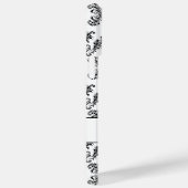 白と黒のヴィンテージダマスクパターンモノグラム Case-Mate iPhoneケース (裏面 / 右)