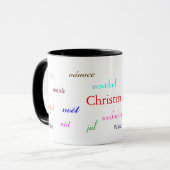 白と黒の世界のクリスマス マグカップ (正面左)