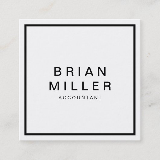 白と黒の企業のプロフェッショナル スクエア名刺 (正面)