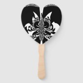 白と黒の伝統的ファッションカラーデザイン ハンドファン (正面)