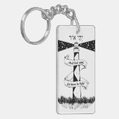 白と黒の光を放つ キーホルダー (正面左)