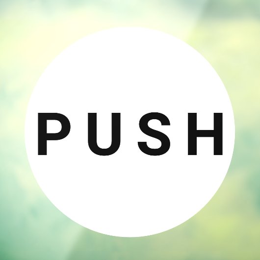 白と黒の円形プッシュドアビジネス ウィンドウサイン (シート3)