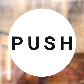 白と黒の円形プッシュドアビジネス ウィンドウサイン (シート2)