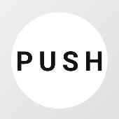 白と黒の円形プッシュドアビジネス ウィンドウサイン (シート)