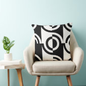 白と黒の円形断片 クッションカバー クッション (椅子)