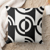 白と黒の円形断片 クッションカバー クッション (ブランケット)