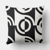 白と黒の円形断片 クッションカバー クッション (裏面)