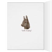 白と黒の写真のかわいいロバ (内側(左))