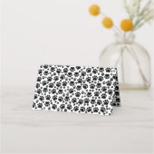 白と黒の前足のパタ結婚ーン プレイスカード (裏面)