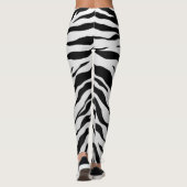 白と黒の動物のトラストライプガ レギンス (裏面)