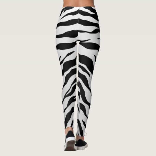 白と黒の動物のトラストライプガ レギンス (裏面)