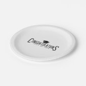 白と黒の卒業おめでとう クラスの卒業 ペーパープレート (アングル)