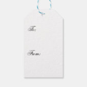 白と黒の厚いストライプの贈りカスタム物ラベル ギフトタグ (裏面)