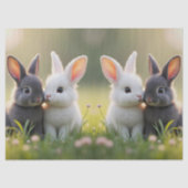 白と黒の可愛いベビーが草原に寝ている。 薄葉紙 (正面)