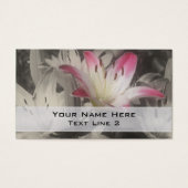 白と黒の名刺に百合花 (正面)