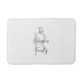 白と黒の名前のモノグラム入り紙のゲストタオル バスマット (正面)