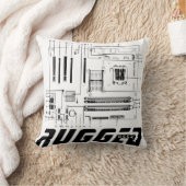 白と黒の堅牢なギークマザーボード技術 クッション (ブランケット)