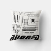 白と黒の堅牢なギークマザーボード技術 クッション (裏面)