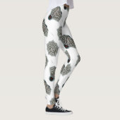 白と黒の塗ストライプのりつぶし レギンス (右)