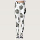 白と黒の塗ストライプのりつぶし レギンス (正面)