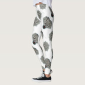 白と黒の塗ストライプのりつぶし レギンス (左)