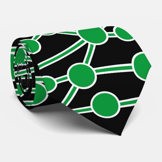 白と黒の多くの道路II緑 ネクタイ (ロール)