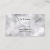 白と黒の大理エレガント石蝶 名刺 (裏面)