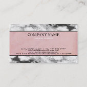 白と黒の大理石とピンクの背景 名刺 (裏面)