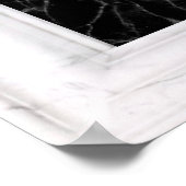 白と黒の大理石の球体を表示 ポスター (角)