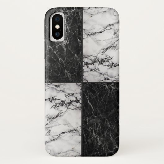 白と黒の大理石の組み合わせテクスチャ Case-Mate iPhoneケース (裏面)