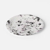 白と黒の大理石スプ絵を描ラッシュ抽象芸術 ペーパープレート (アングル)