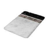 白と黒の大理石バラ金ゴールドグリッターストライプ#1 バスマット (アングル)