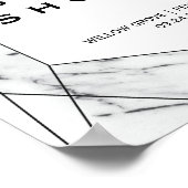 白と黒の大理石ブライダルシャワーへようこそ ポスター (角)