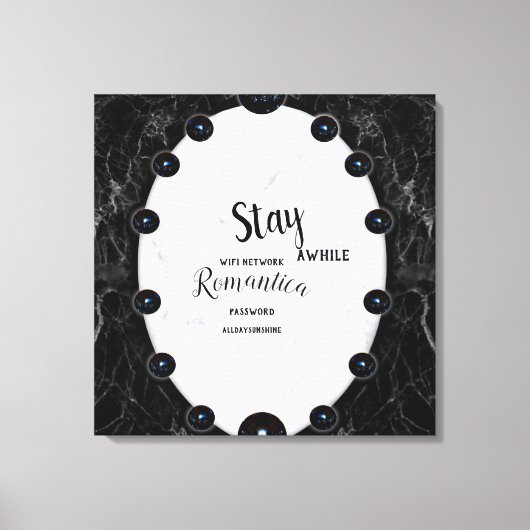 白と黒の大理石球体グラフィックス キャンバスプリント (正面)