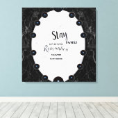 白と黒の大理石球体グラフィックス キャンバスプリント (インサイチュ (ウッドフロア))