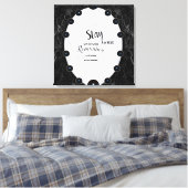 白と黒の大理石球体グラフィックス キャンバスプリント (インサイチュ (寝室))