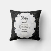 白と黒の大理石球体グラフィックス クッション (裏面)