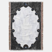 白と黒の大理石球体グラフィックス スローブランケット (正面縦)