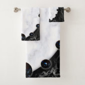 白と黒の大理石球体グラフィックス バスタオルセット (インサイチュ)