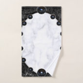 白と黒の大理石球体グラフィックス バスタオルセット (ハンドタオル)