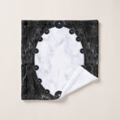 白と黒の大理石球体グラフィックス バスタオルセット (ウォッシュタオル)