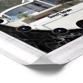 白と黒の大理石球体グラフィックス ポスター (角)